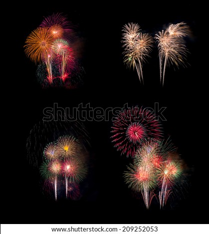 Fireworks set of four picture