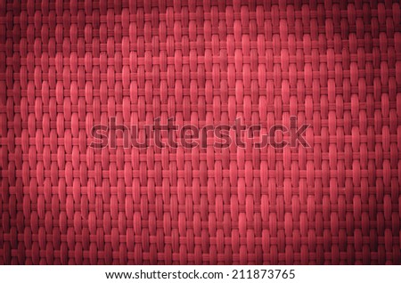 Vintage red color Wicker bamboo material background