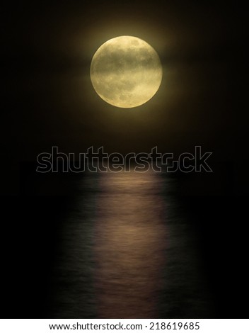 full moon with reflection
