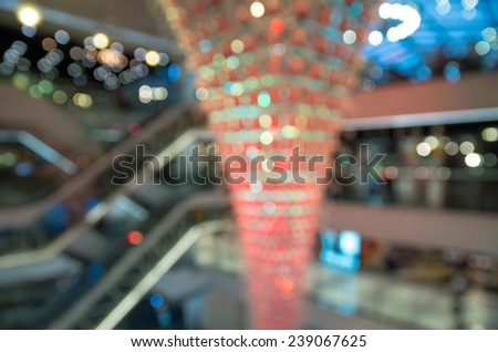 Motion Blurred with elevator and light in the Shopping Mall