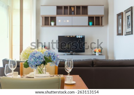 restaurant set with Luxury Interior living room background