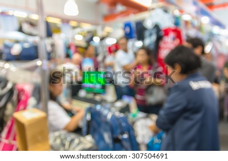 Abstract blurred photo of cashier store blur with bokeh background