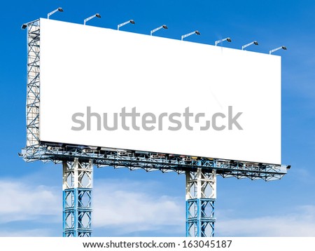 Blank billboard on blue sky for your advertisement