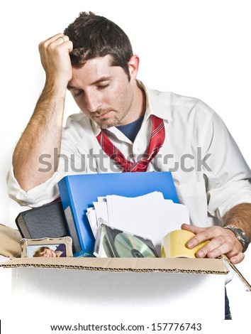 Desperate Man with Cardboard Box fired from Job