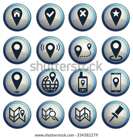 Pointer and maps simply vector icon set