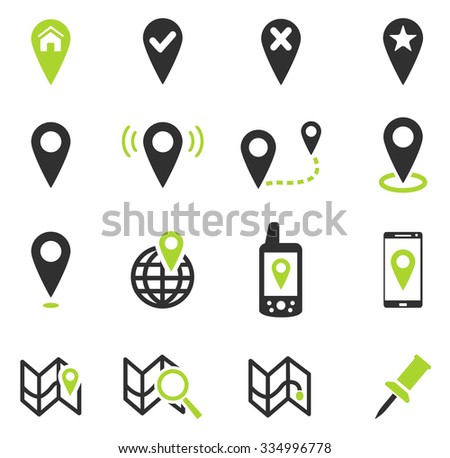 Pointer and maps simply vector icon set