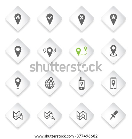 Pointer and maps simply vector icon set