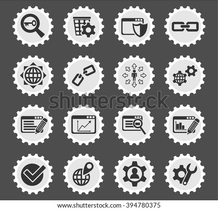 seo and development web icons for user interface design