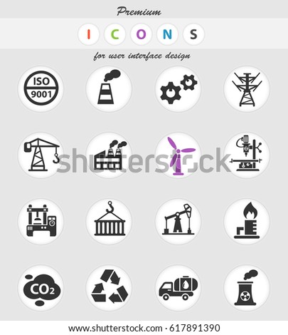 industry web icons for user interface design