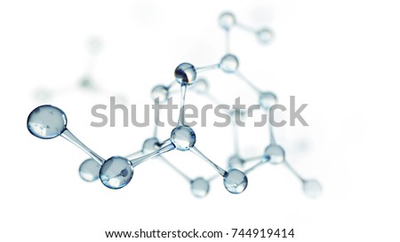 3d illustration of molecule model. Science or medical background with molecules and atoms. 商業照片 © 