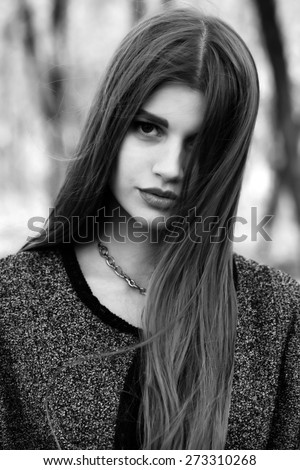 fashion black and white model portrait