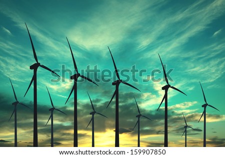 Wind turbines, eco energy