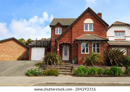 Redbrick english house with garage