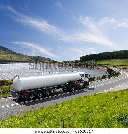 Similar – Image, Stock Photo wheels and truck tank on the road