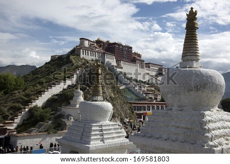 Potala Palace in Tibet, China, Tibet and religious symbol.