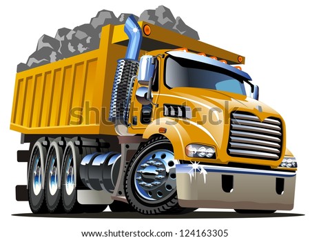 Vector Cartoon Dump Truck - 124163305 : Shutterstock