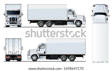 Vector truck template isolated on white for car branding and advertising. Available EPS-10 separated by groups and layers with transparency effects for one-click repaint. 商業照片 © 