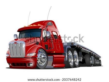 Cartoon semi truck. Available EPS-10 vector format separated by groups and layers with transparency effects for one-click recolour