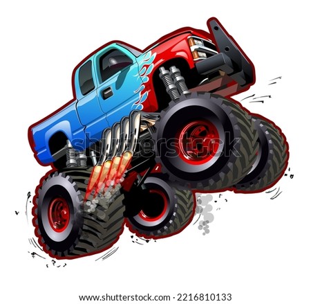 Cartoon Monster Truck. Available EPS-10 separated by groups and layers with transparency effects for one-click repaint