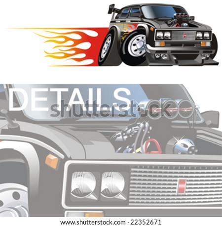 Vector cartoon hotrod