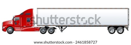 Vector truck template isolated on white. Available EPS-10 separated by groups and layers with transparency effects for one-click repaint and clipping mask for branding