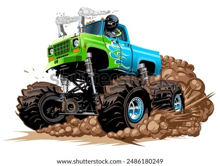 Cartoon Monster Truck. Available EPS-10 separated by groups and layers with transparency effects for one-click recolour