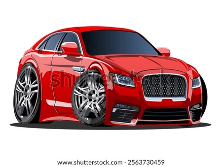 Vector cartoon car. Available eps-10 vector format separated by groups with transparency effects for one-click recolor