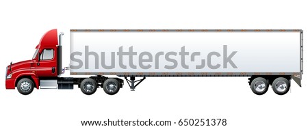 Vector truck template isolated on white. Available EPS-10 separated by groups and layers with transparency effects for one-click repaint and clipping mask for branding