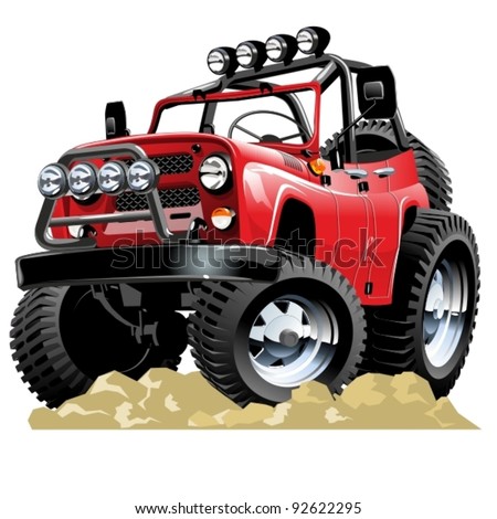 Vector cartoon 4x4 vehicle. One-click repaint