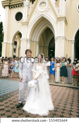 BANGKOK - May 25: Wedding ceremony at The Holy Rosary Church also called Kalawar Church on May 25, 2013 in Bangkok, Thailand.
