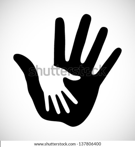 Caring hand logo, vector illustration