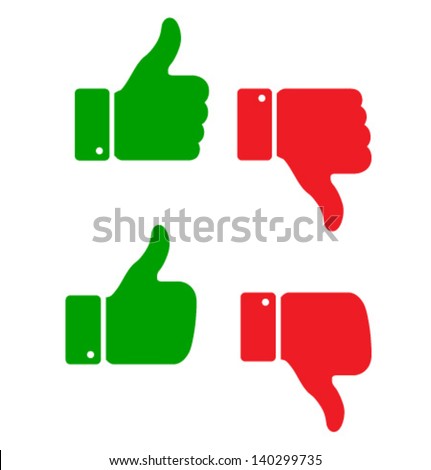 Set of thumb up icons, vector illustration