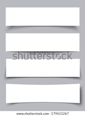 Set of   Paper Banners with shadows, material design vector illustration 