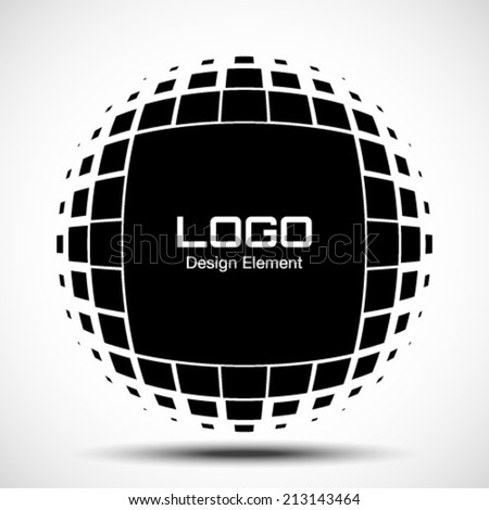Abstract Halftone Logo Design Element, vector illustration 