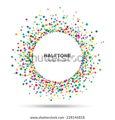 Colorful Abstract Halftone Logo Design Element, vector illustration 