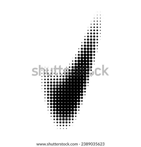 Letter V logo. Dots logo, dotted shape logotype. Halftone V sign. Vector illustration
