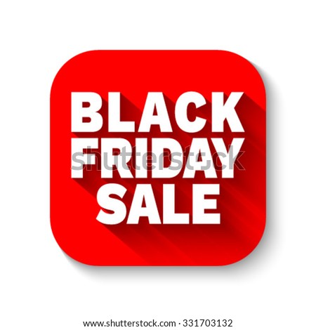 Black Friday Sale red flat  icon for Web and Mobile Applications, vector illustration