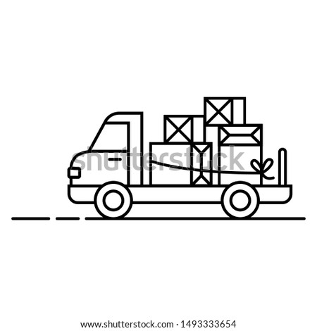 Delivery truck icon. International, local shipping business logotype. Modern vector illustration.