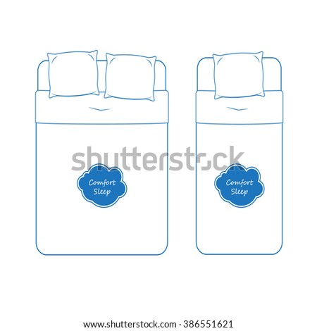 Isolated Bedding Icon Set, Outline Vector 