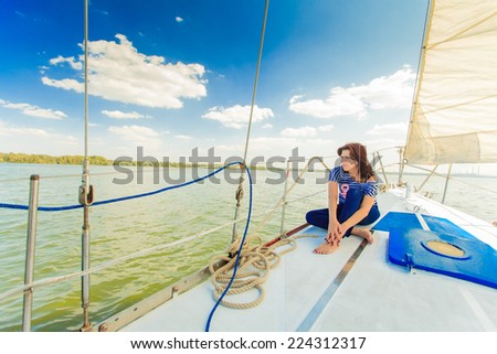 Woman on a yacht