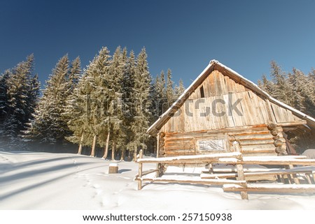 winter, mountain old chalets