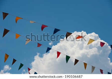 Similar – Image, Stock Photo Pennant chain with sky and clouds