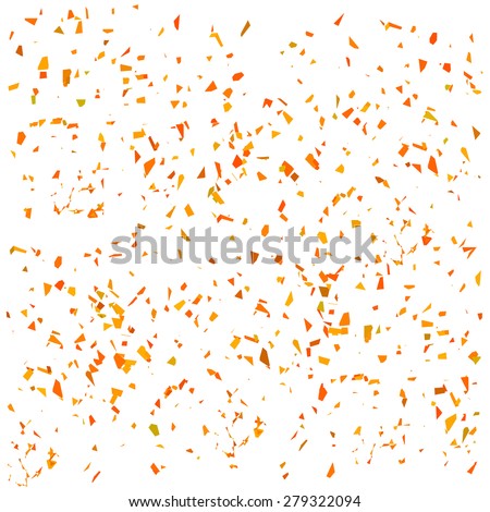 Vector Orange Confetti Isolated on White Background. Paper Falling Confetti. Orange Particles Texture. Different Flying Sharp Shards