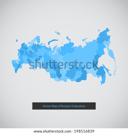 Russia map. Vector background illustration of Russian federation.