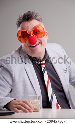 drunk executive businessman ask you to trust him even if is clear he is absolutely unreliable