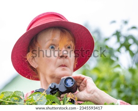 Similar – Image, Stock Photo Woman on fence in mountainous area