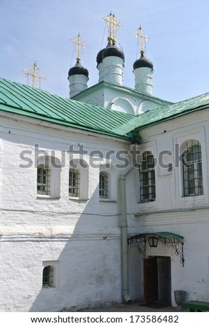 ALEKSANDROV,RUSSIA - MAY 11, 2013: The ancient Russian fortress forever gone down in Russian history as the famous Alexandrov Sloboda. Uspenskaja Church