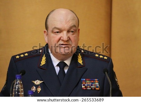 MOSCOW, RUSSIA - FEBRUARY 9, 2012: Alexander Reimer - the General-Colonel of internal service. The Director of the Federal service of execution of punishments (2009-2012). In 2015 remanded in custody.