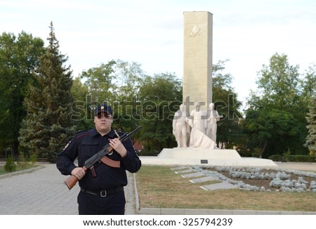 KAMENSK-SHAKHTINSKY, RUSSIA - SEPTEMBER 11, 2014: The memorial to the Defenders of the Motherland in Kamensk-Shakhtinsky.