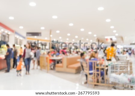Abstract of blurred people in food court